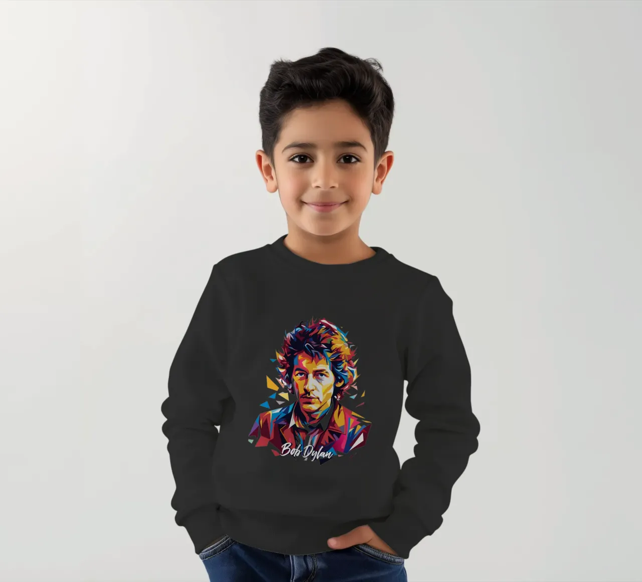 Bob Dylan Portrait in WPAP Pop Art felpa bambino da vectorartnesia