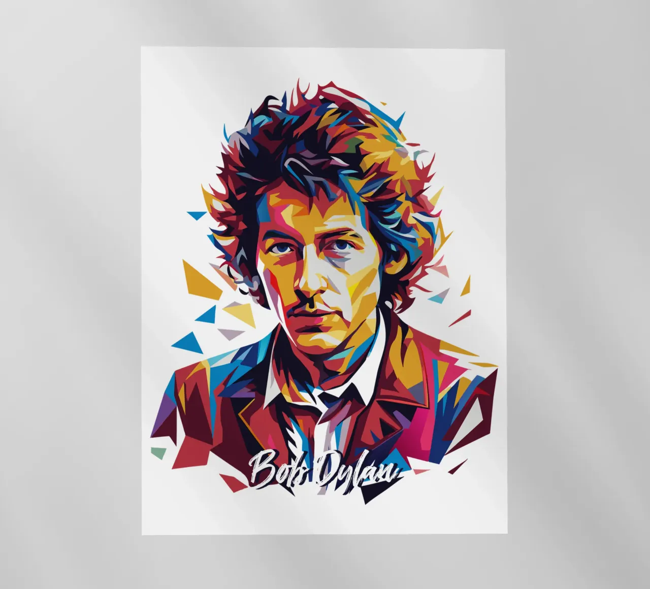 Bob Dylan Portrait in WPAP Pop Art lámina retroiluminada de vectorartnesia
