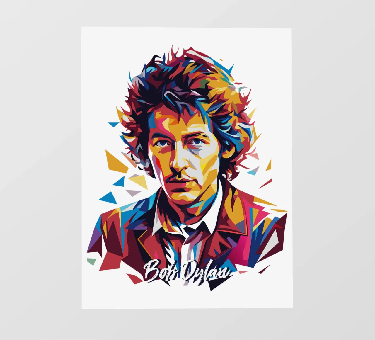 Bob Dylan Portrait in WPAP Pop Art pellicola backlit da vectorartnesia