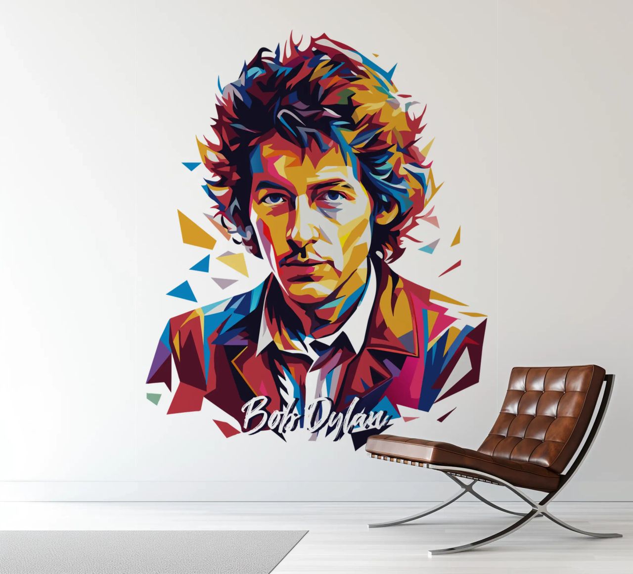 Bob Dylan Portrait in WPAP Pop Art fotobehang van vectorartnesia