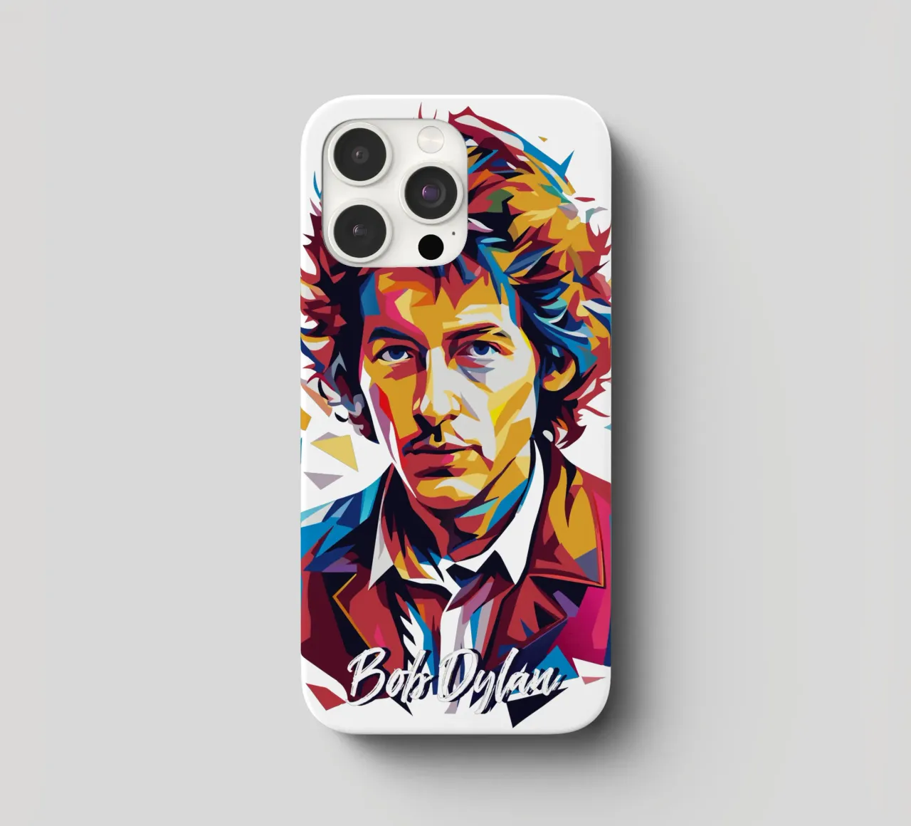 Bob Dylan Portrait in WPAP Pop Art cover iphone da vectorartnesia