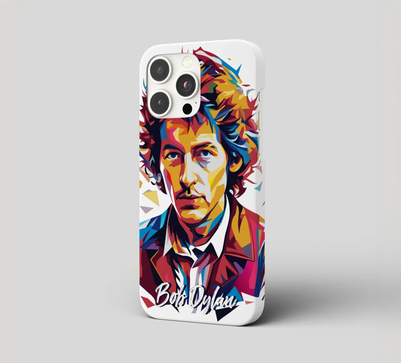 Bob Dylan Portrait in WPAP Pop Art cover iphone da vectorartnesia