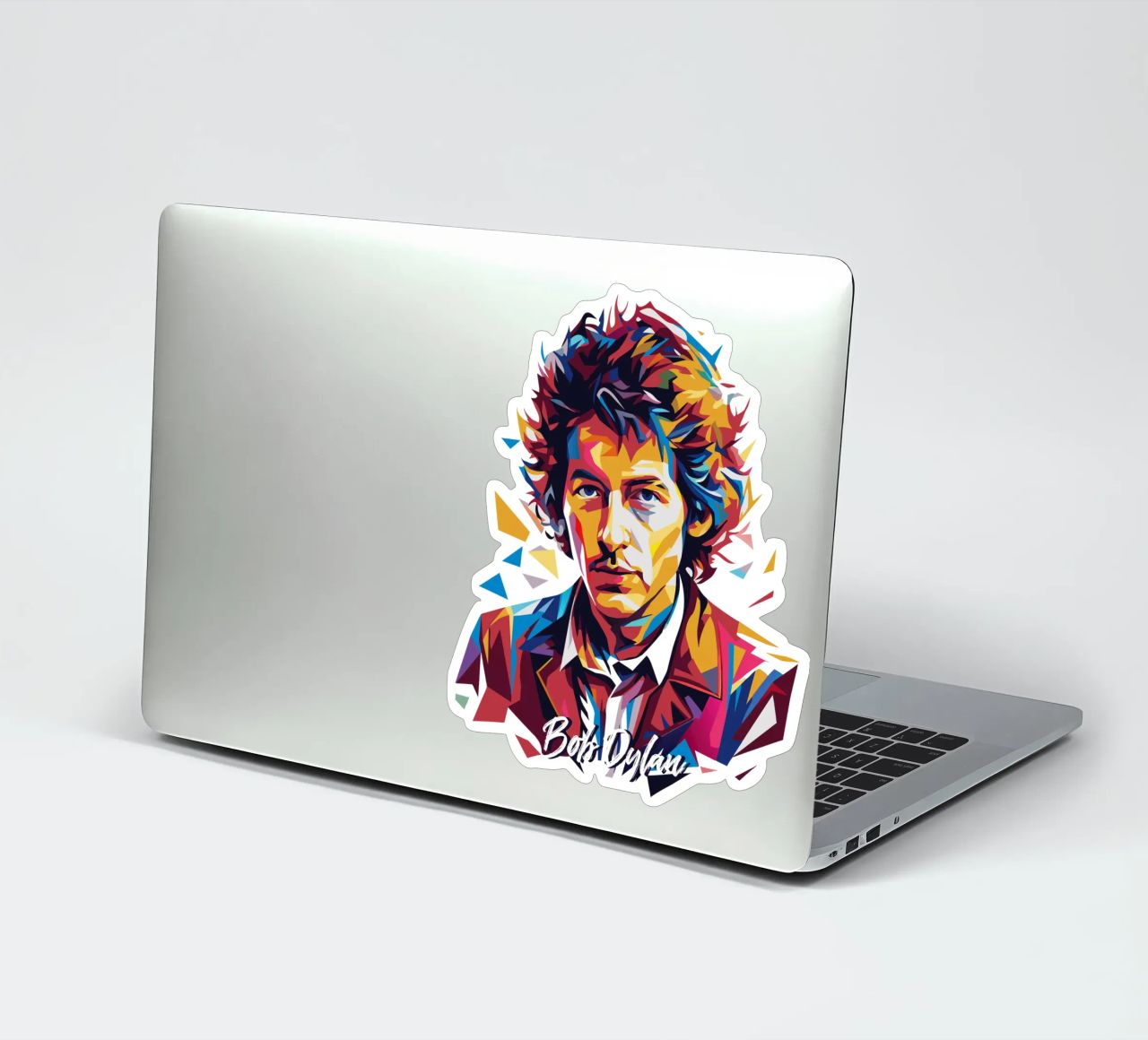 Bob Dylan Portrait in WPAP Pop Art sticker van vectorartnesia