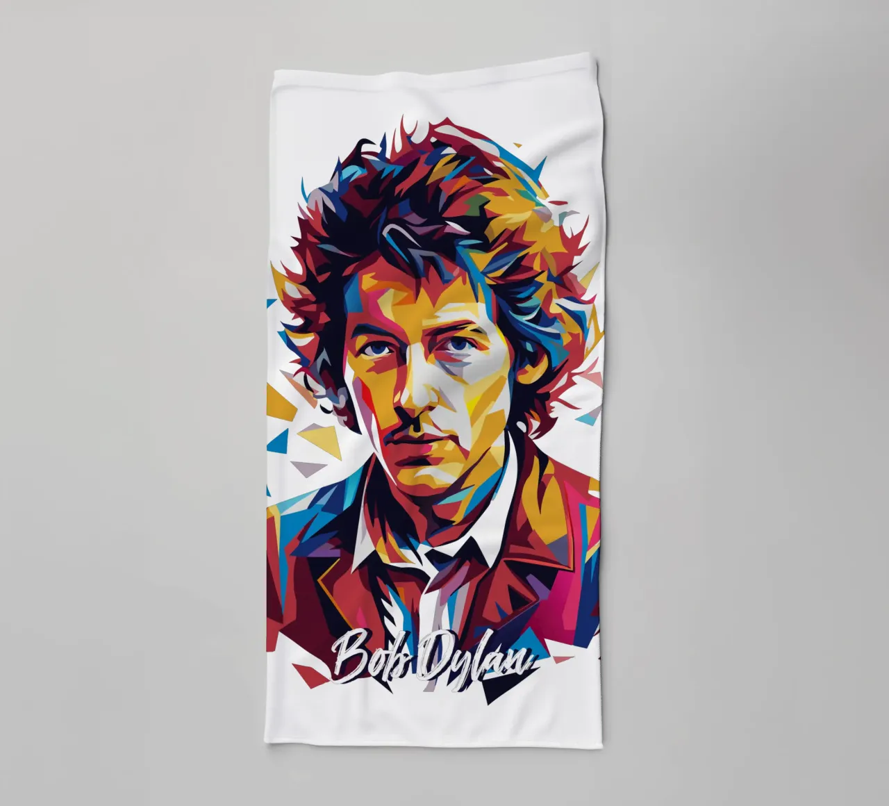 Bob Dylan Portrait in WPAP Pop Art badhanddoek van vectorartnesia