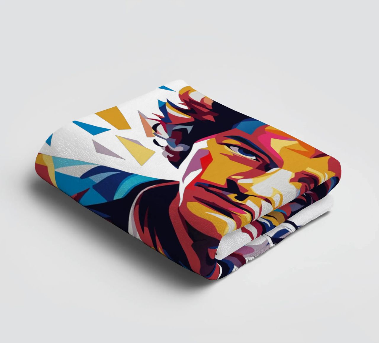 Bob Dylan Portrait in WPAP Pop Art badhanddoek van vectorartnesia