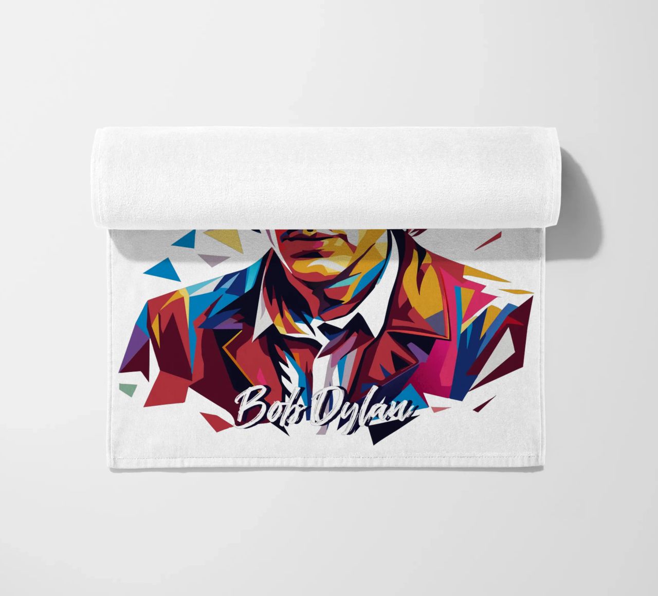 Bob Dylan Portrait in WPAP Pop Art strandhanddoek van vectorartnesia