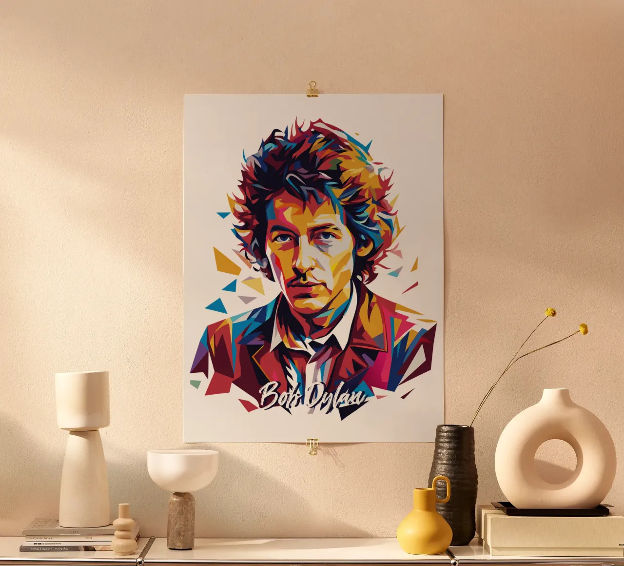 Bob Dylan Portrait in WPAP Pop Art poster da vectorartnesia