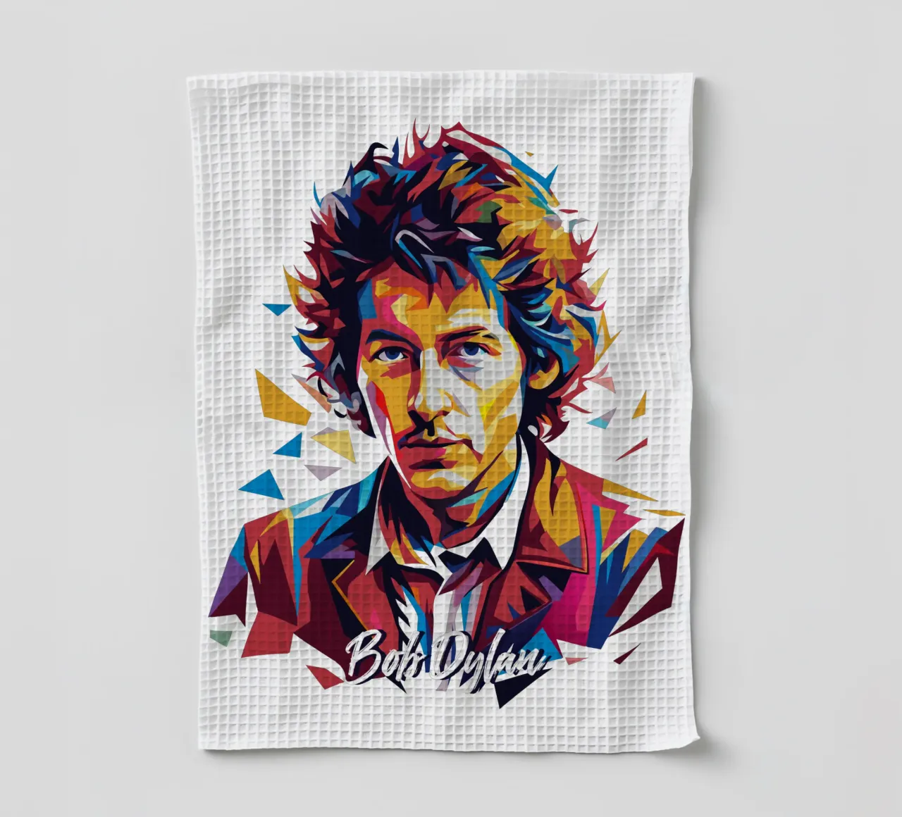 Bob Dylan Portrait in WPAP Pop Art torchon de vectorartnesia