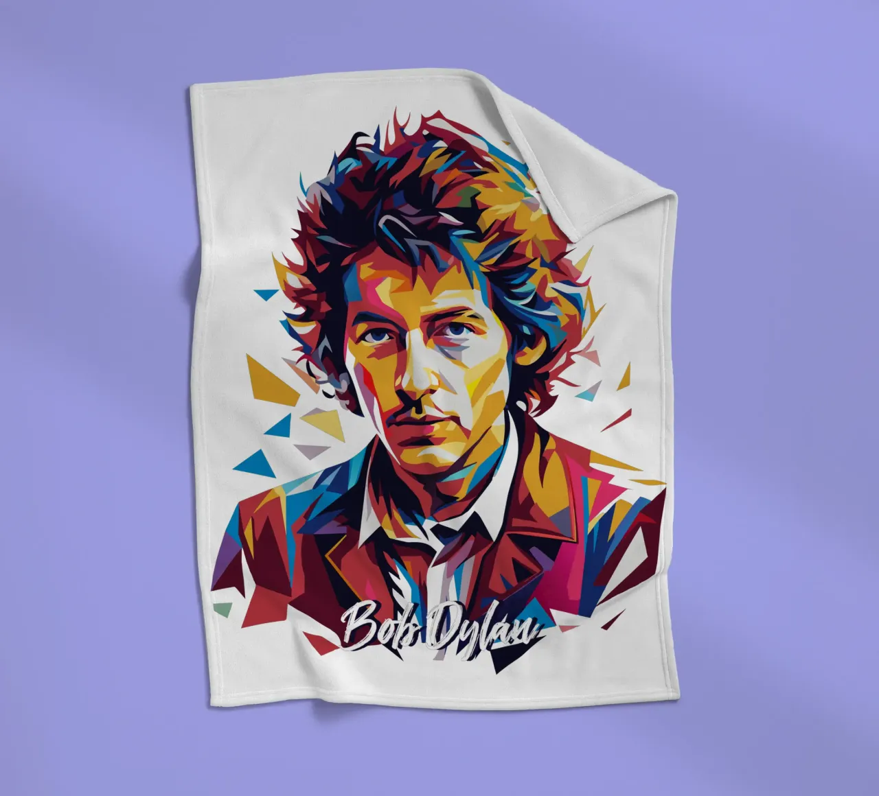 Bob Dylan Portrait in WPAP Pop Art coperta in pile da vectorartnesia