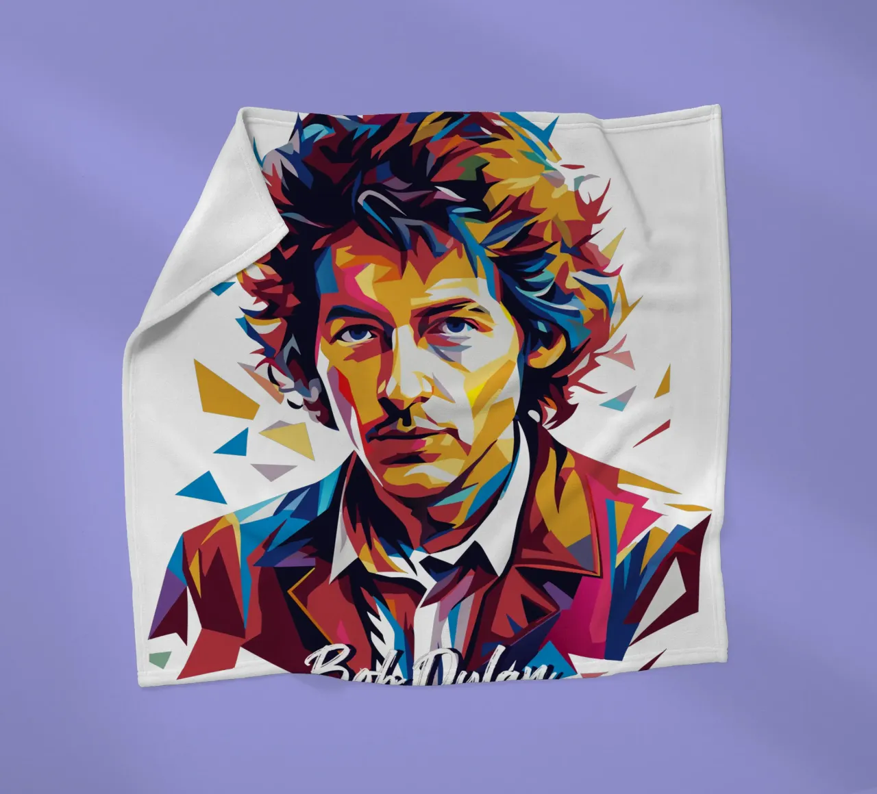 Bob Dylan Portrait in WPAP Pop Art coperta in pile da vectorartnesia