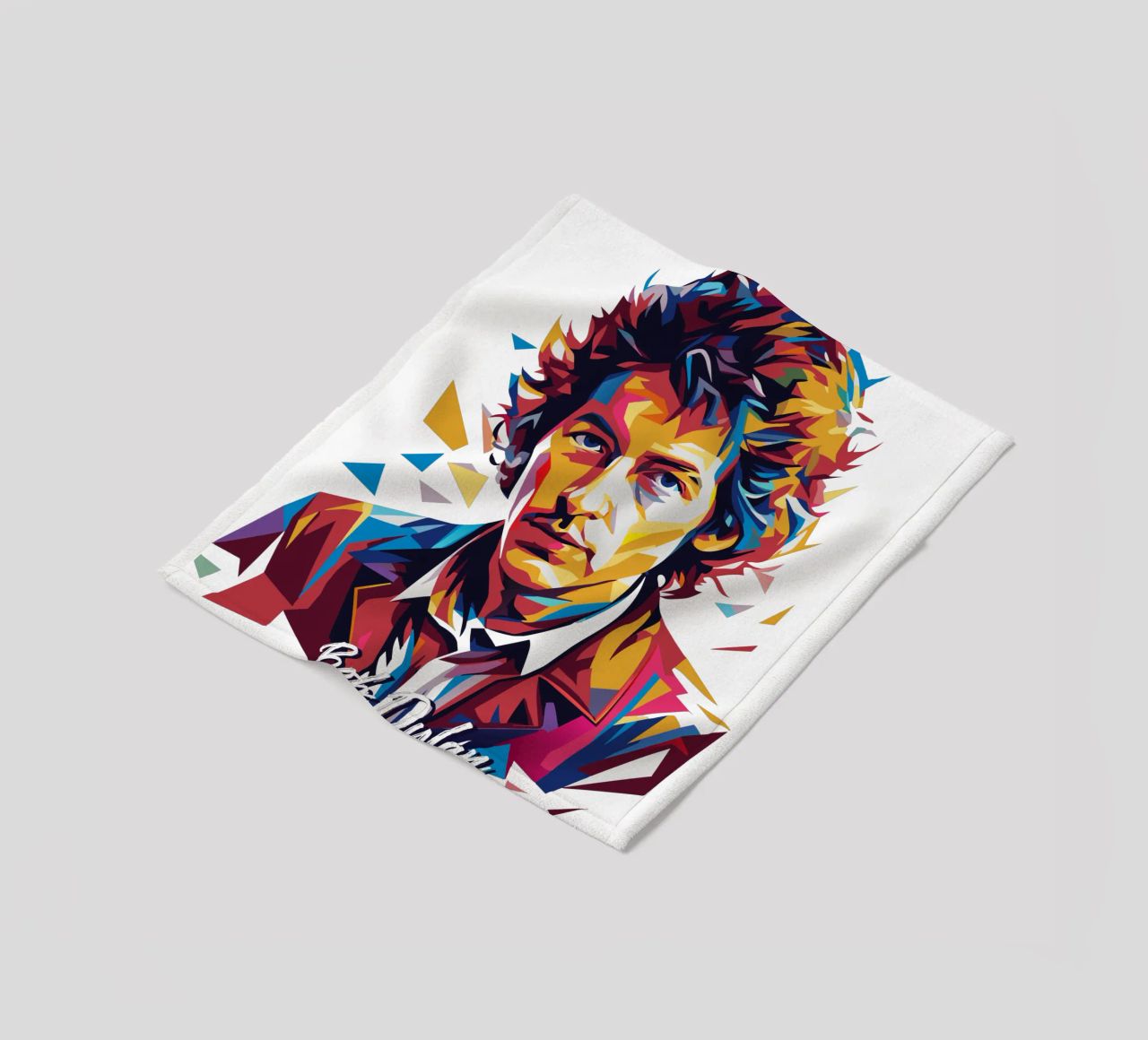 Bob Dylan Portrait in WPAP Pop Art fleecedeken van vectorartnesia