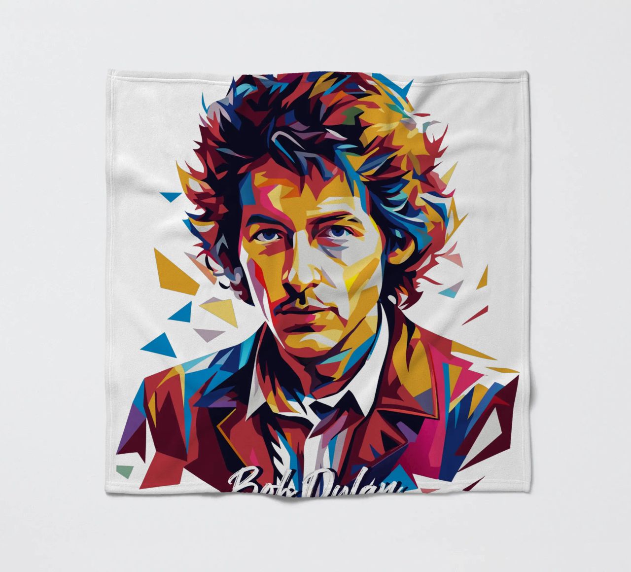 Bob Dylan Portrait in WPAP Pop Art fleecedeken van vectorartnesia