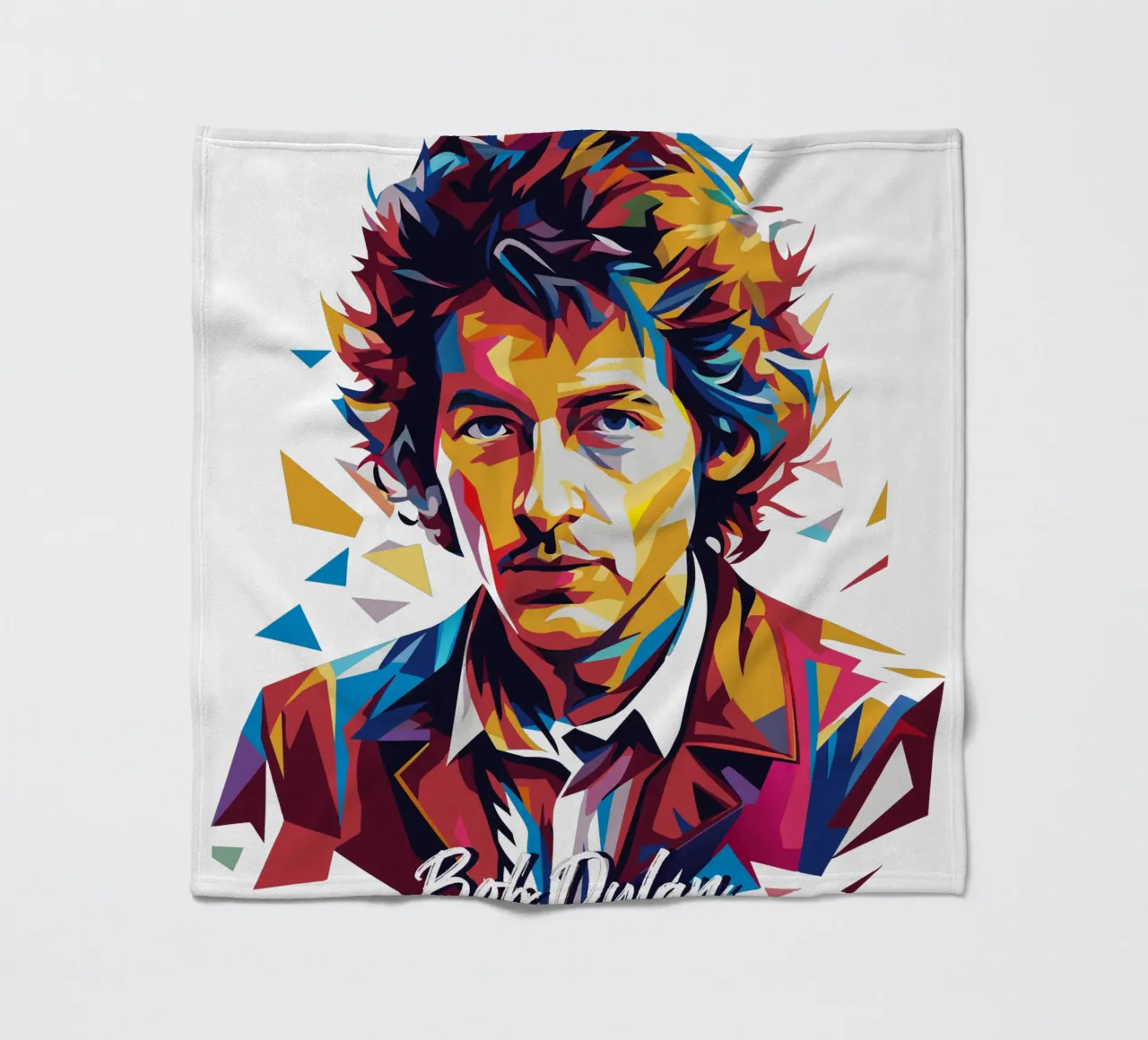 Bob Dylan Portrait in WPAP Pop Art coperta in pile da vectorartnesia