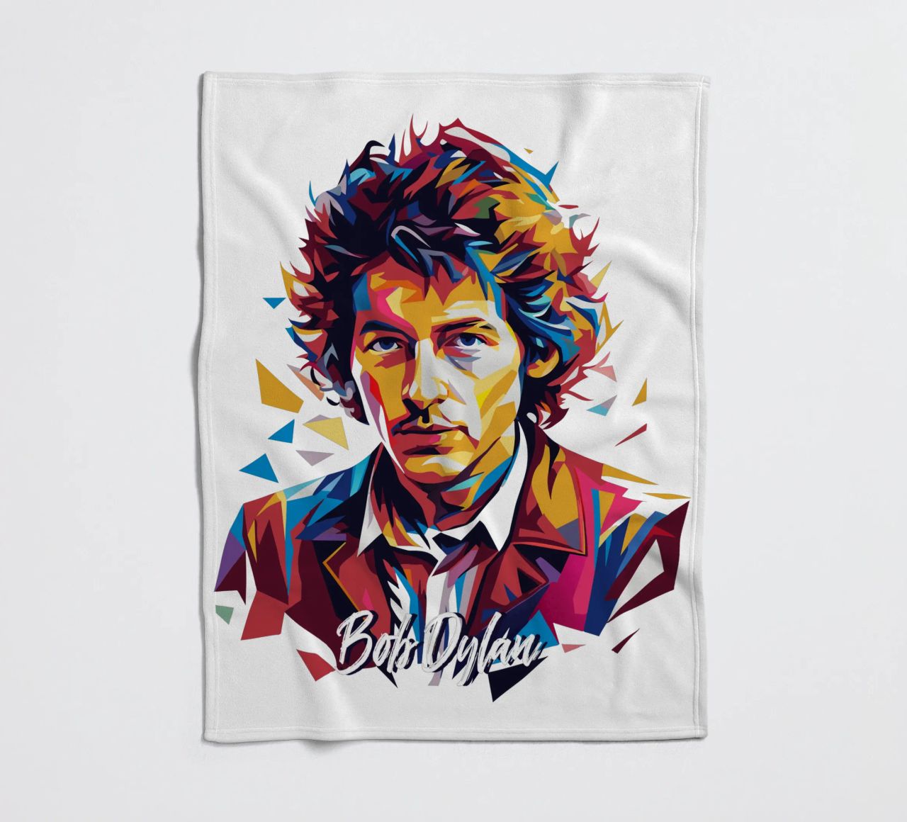 Bob Dylan Portrait in WPAP Pop Art fleecedeken van vectorartnesia