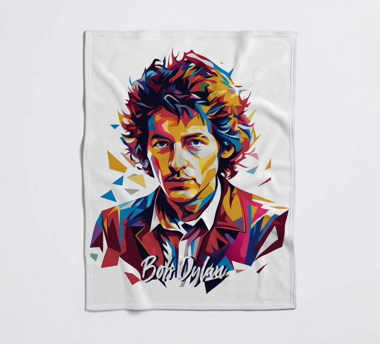 Bob Dylan Portrait in WPAP Pop Art coperta in pile da vectorartnesia