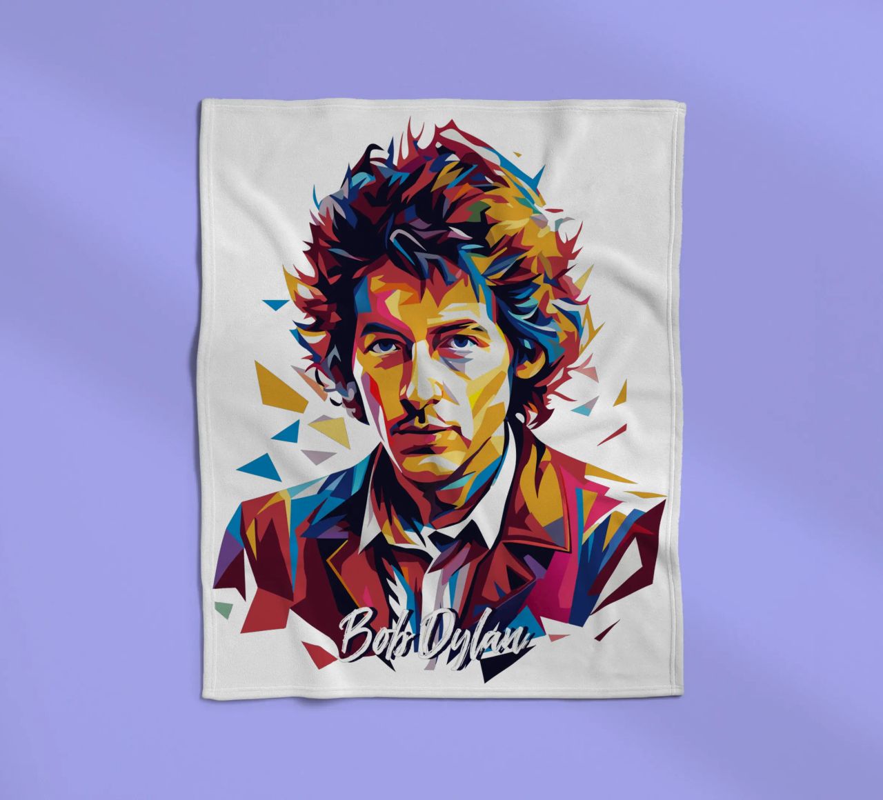 Bob Dylan Portrait in WPAP Pop Art fleecedeken van vectorartnesia