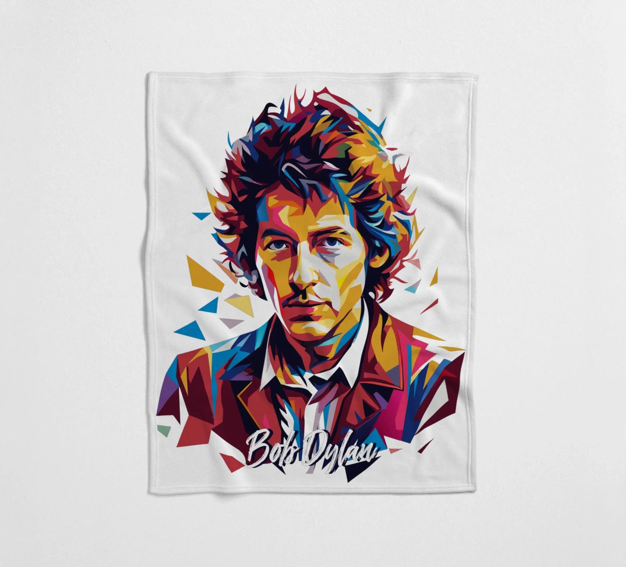 Bob Dylan Portrait in WPAP Pop Art fleecedeken van vectorartnesia