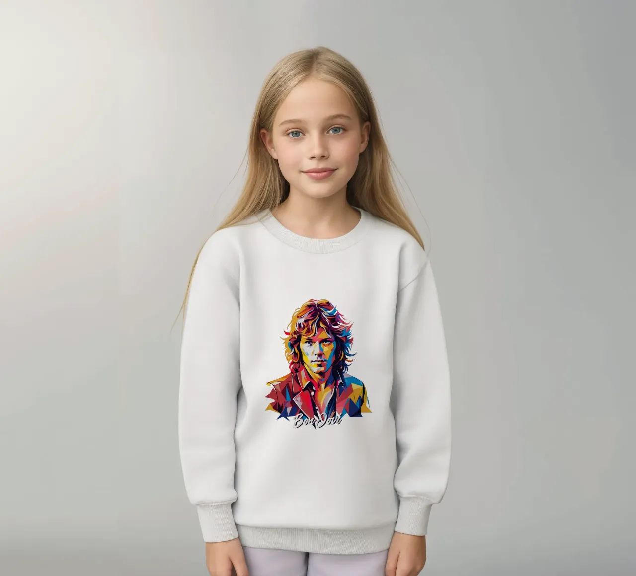 Bon Jovi Portrait in WPAP Pop Art felpa bambino da vectorartnesia