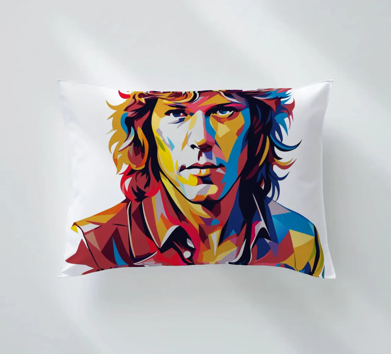 Bon Jovi Portrait in WPAP Pop Art cuscino da vectorartnesia