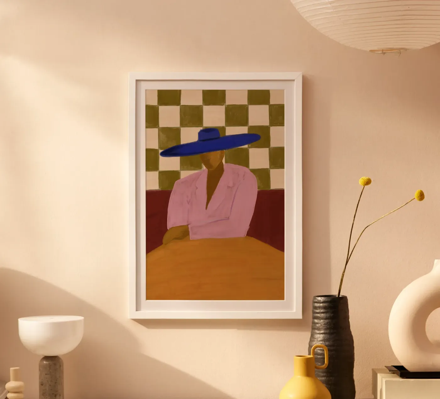 Blue Hat Chic poster van theartconcept