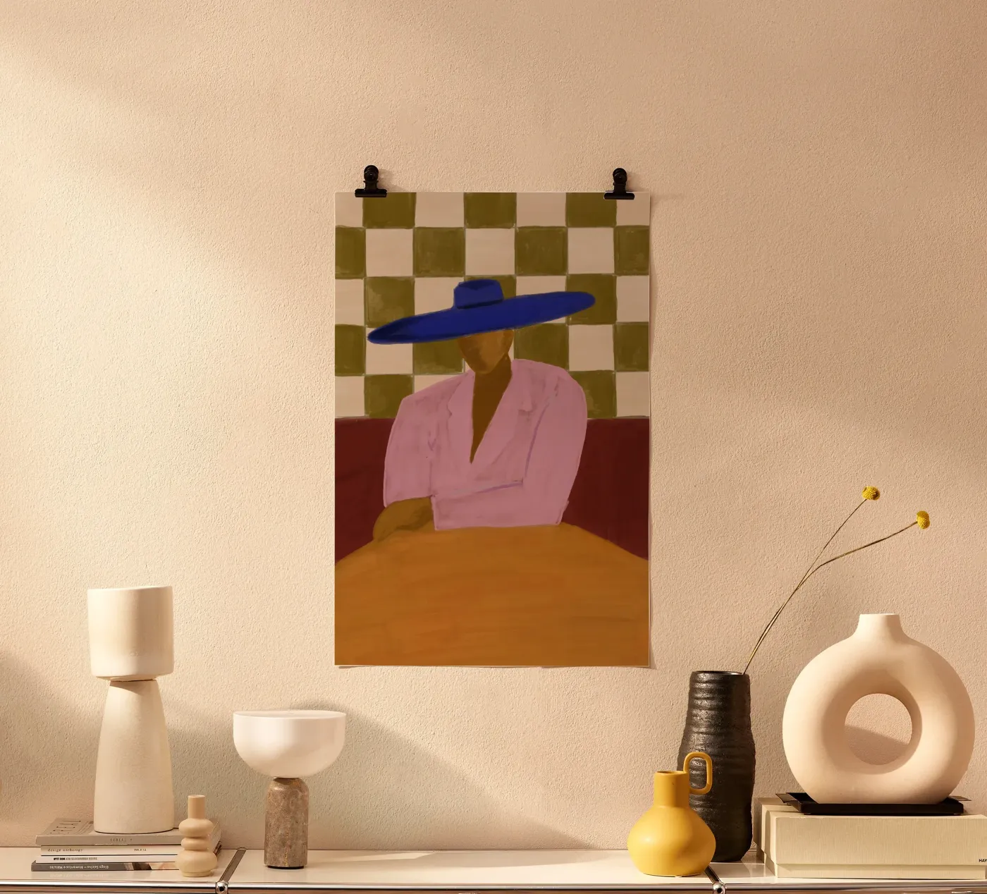 Blue Hat Chic poster van theartconcept