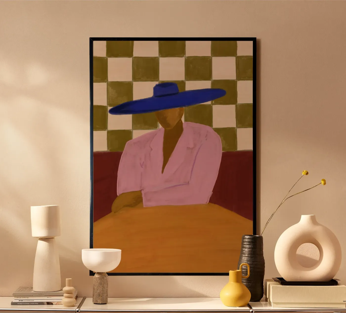 Blue Hat Chic poster van theartconcept