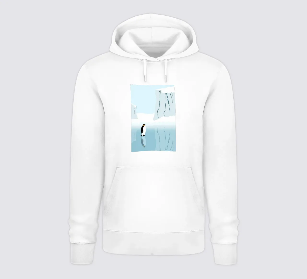 Penguin in the Antarktis felpa con cappuccio da minimalist designs