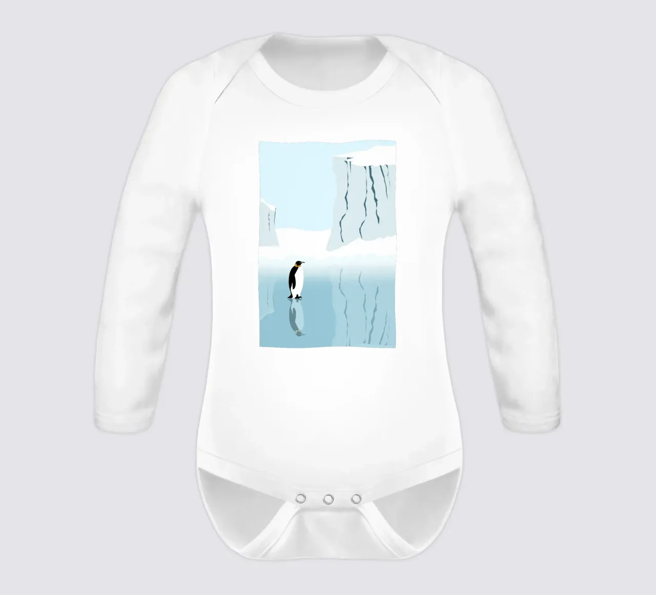 Penguin in the Antarktis body neonato maniche lunghe da minimalist designs