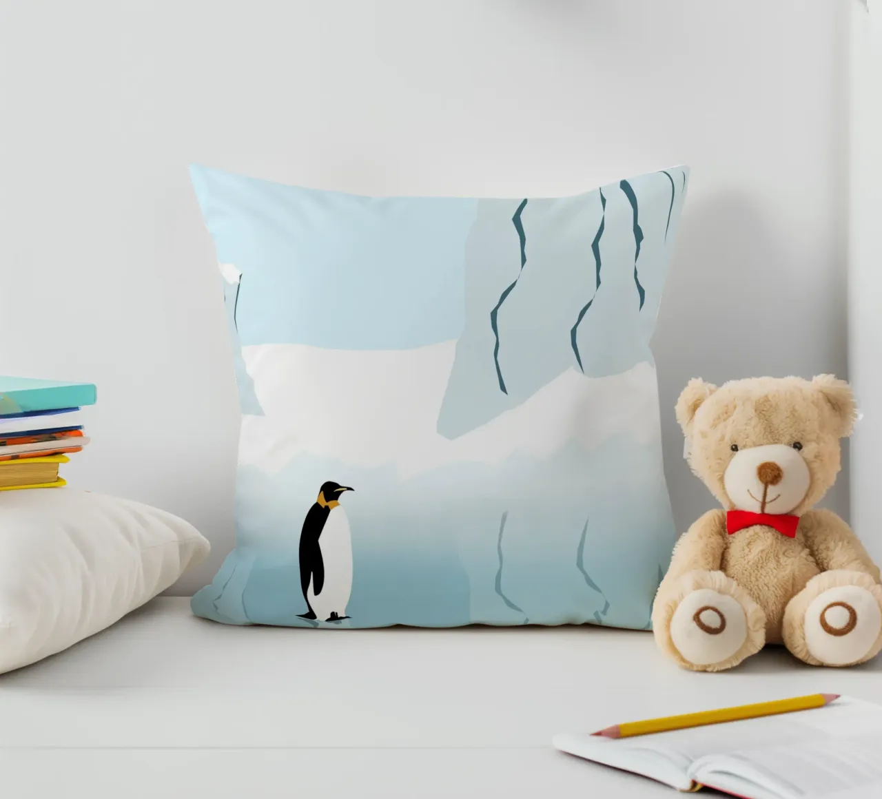 Penguin in the Antarktis cuscino da minimalist designs
