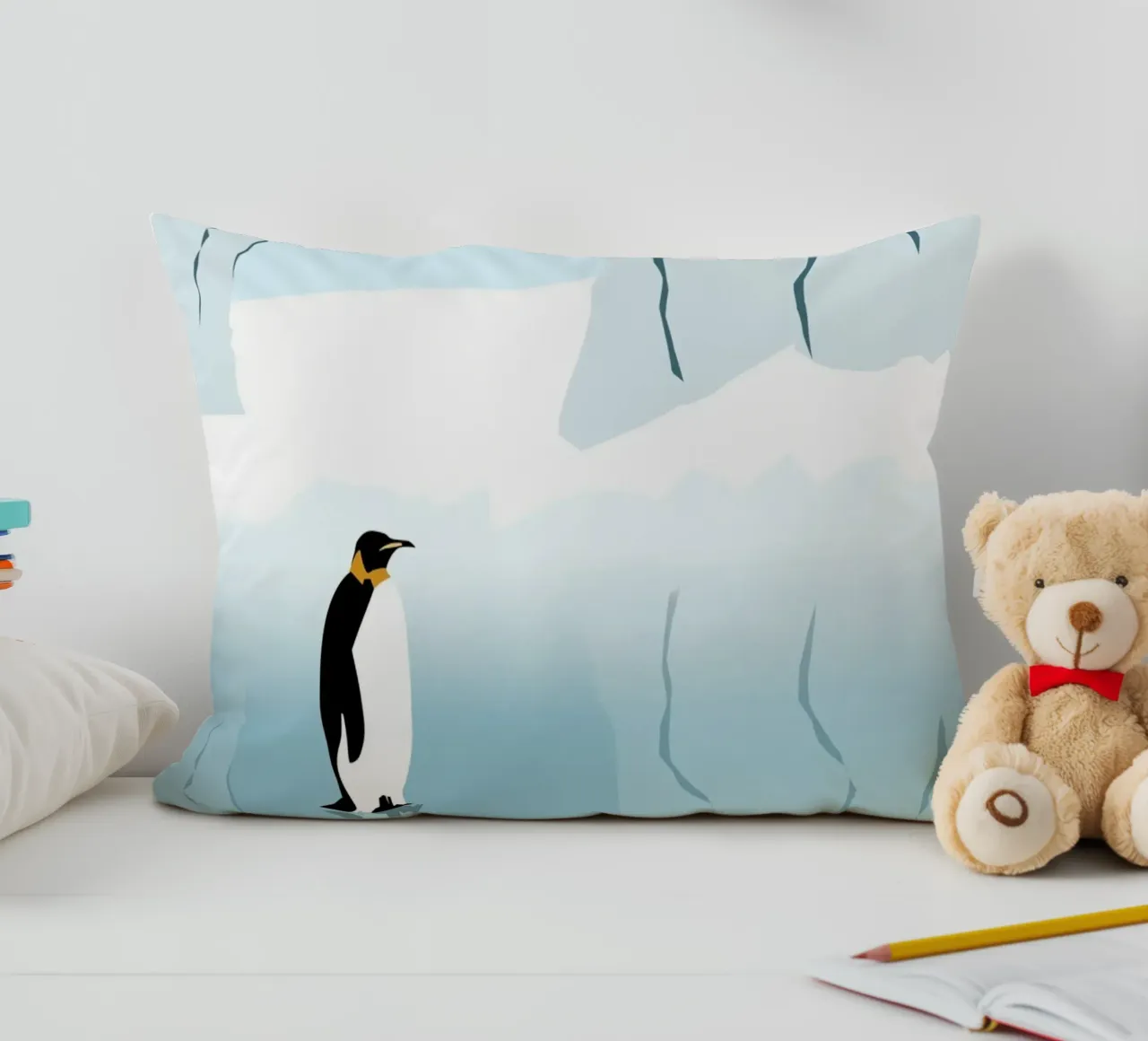Penguin in the Antarktis cuscino da minimalist designs