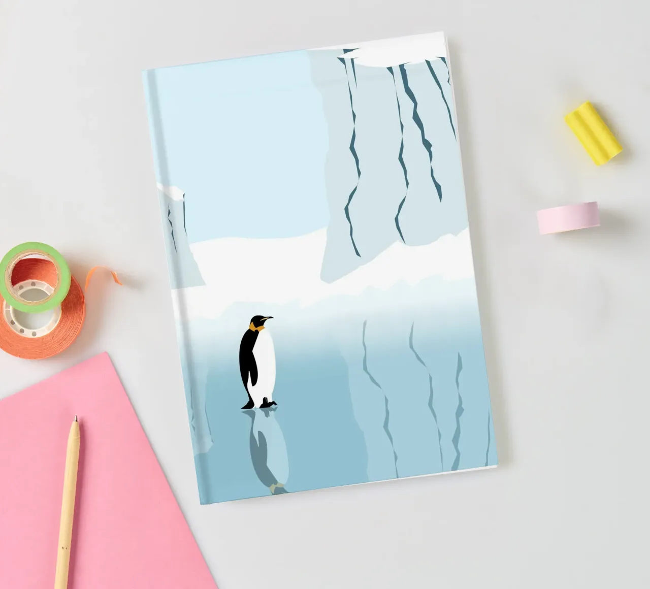 Penguin in the Antarktis notebook by minimalist designs