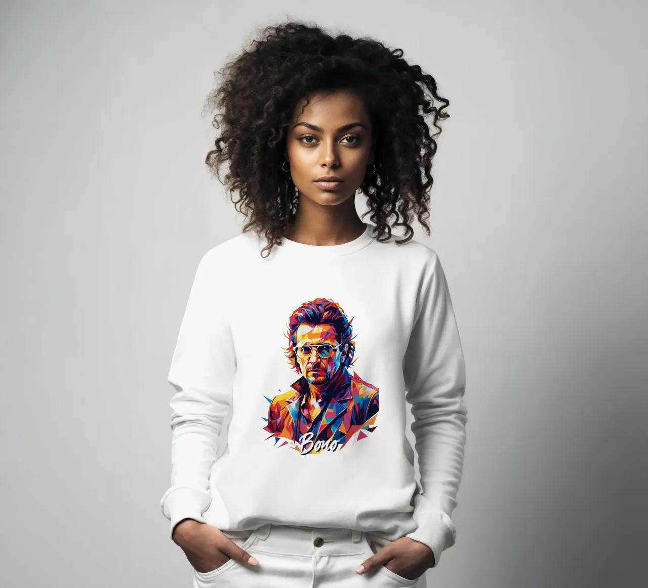 Bono Portrait in WPAP Pop Art sweatshirt by vectorartnesia