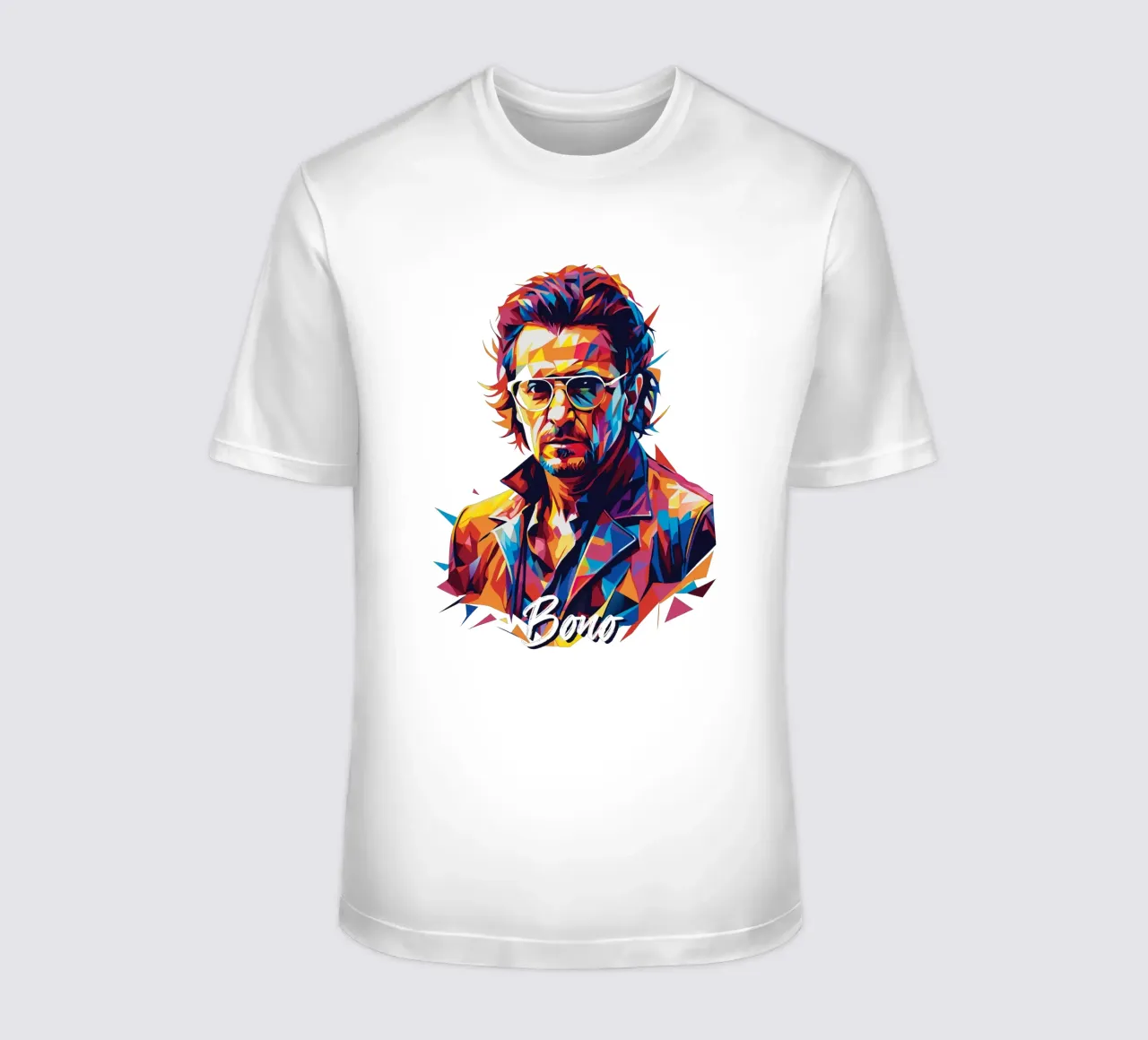 Bono Portrait in WPAP Pop Art t-shirt da vectorartnesia