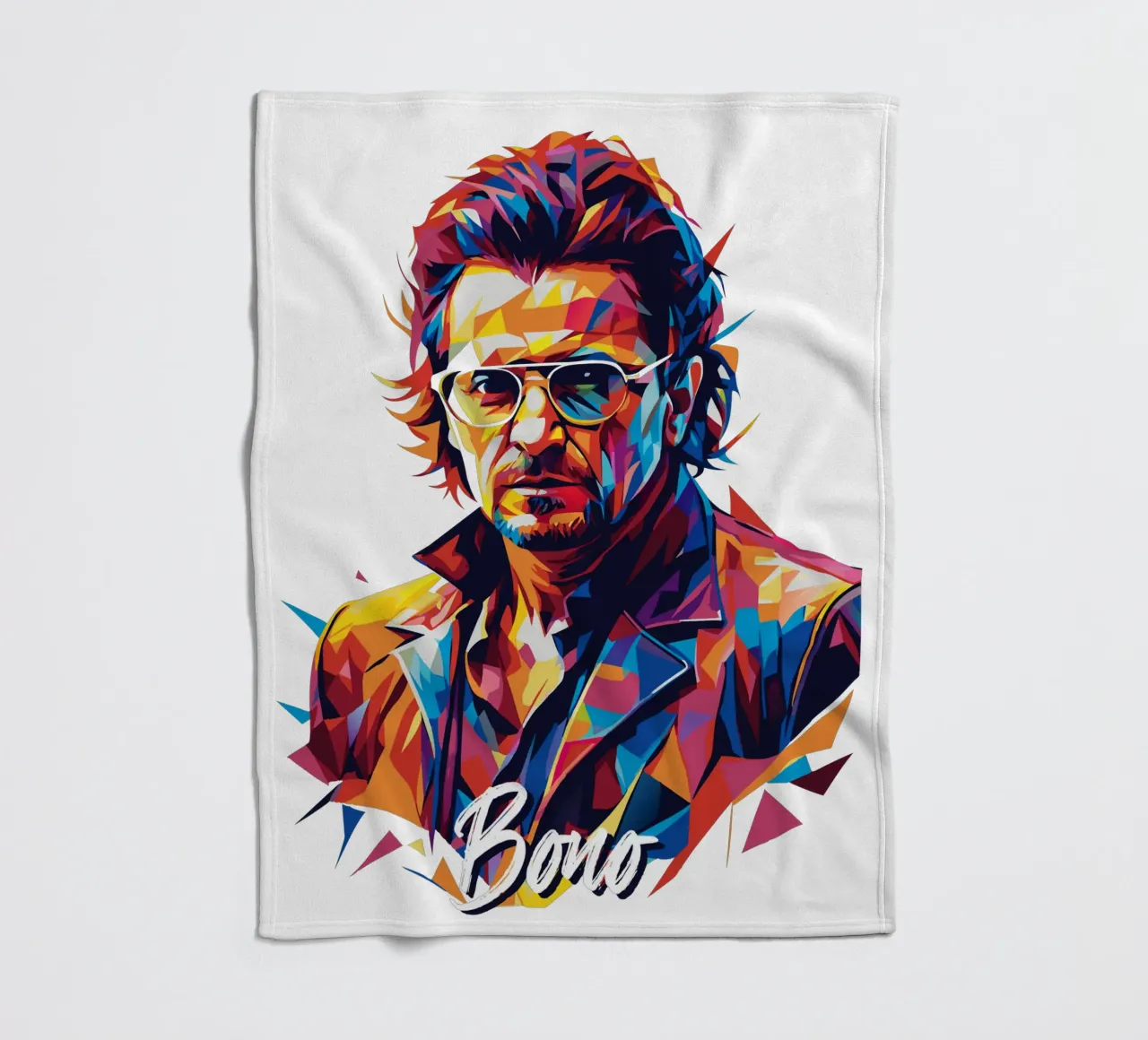 Bono Portrait in WPAP Pop Art coperta in pile da vectorartnesia