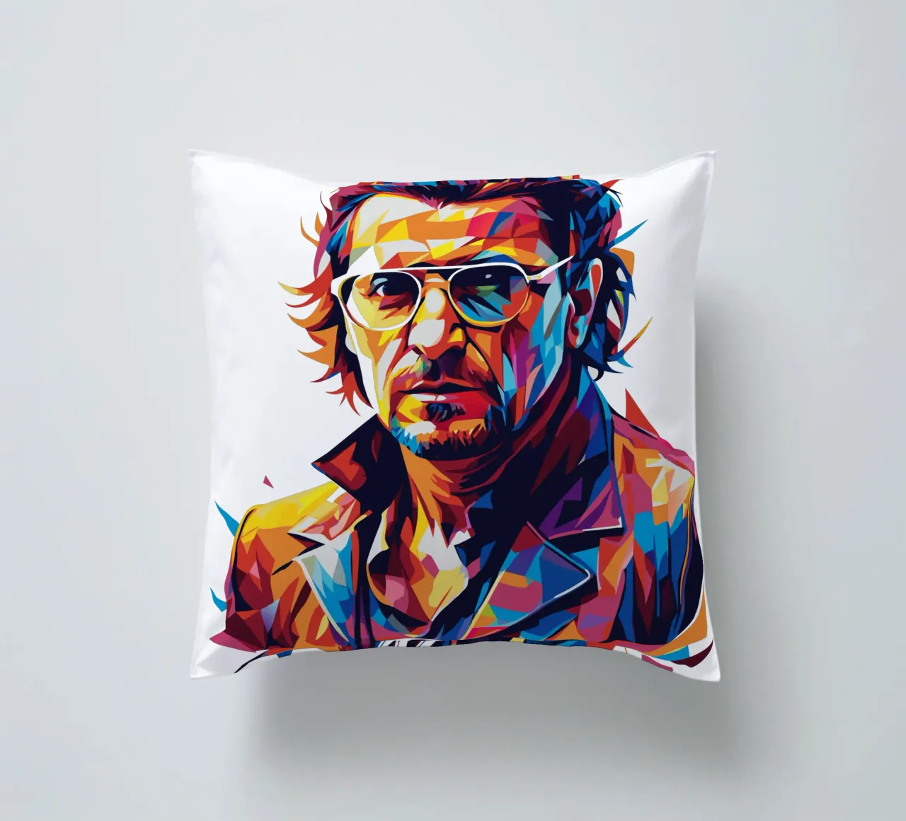 Bono Portrait in WPAP Pop Art cuscino da vectorartnesia