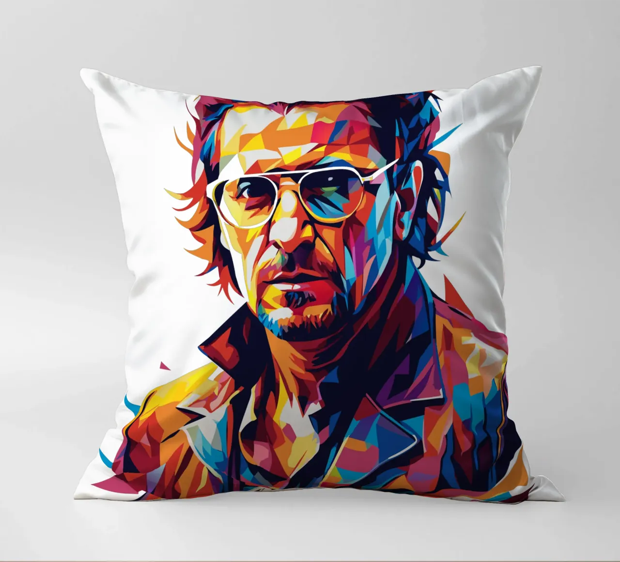 Bono Portrait in WPAP Pop Art cuscino da vectorartnesia