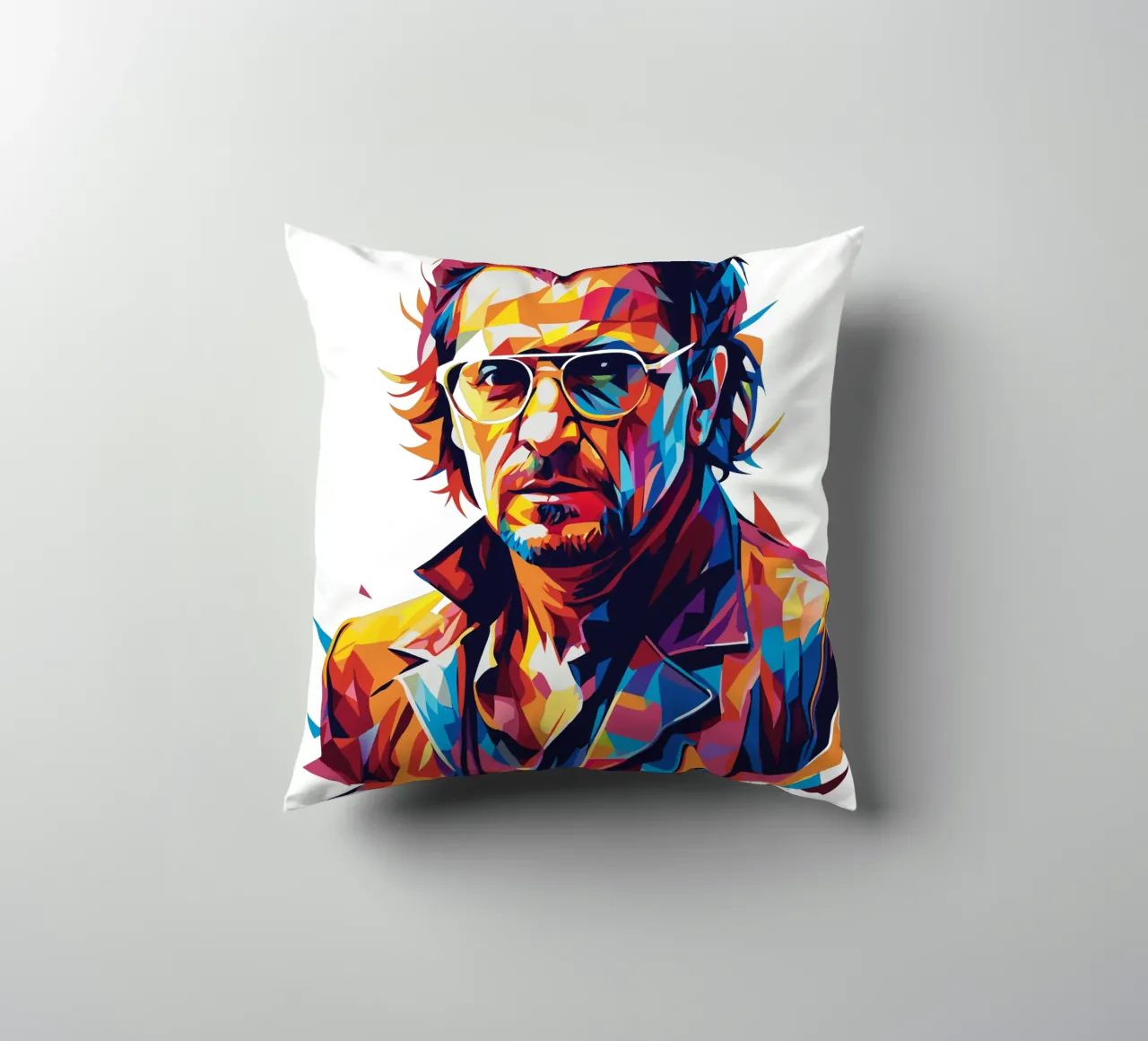 Bono Portrait in WPAP Pop Art cuscino da vectorartnesia