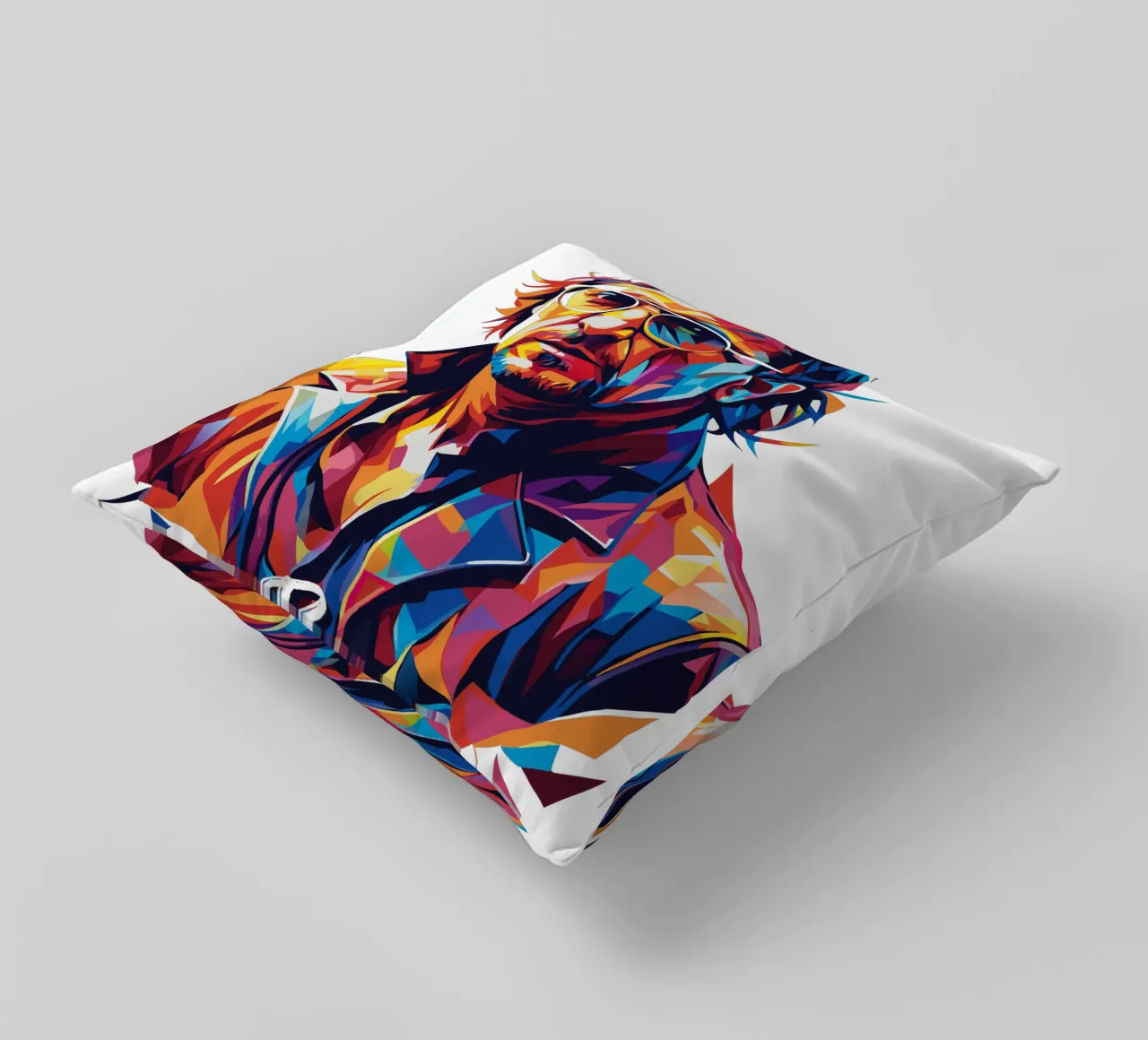 Bono Portrait in WPAP Pop Art cuscino da vectorartnesia