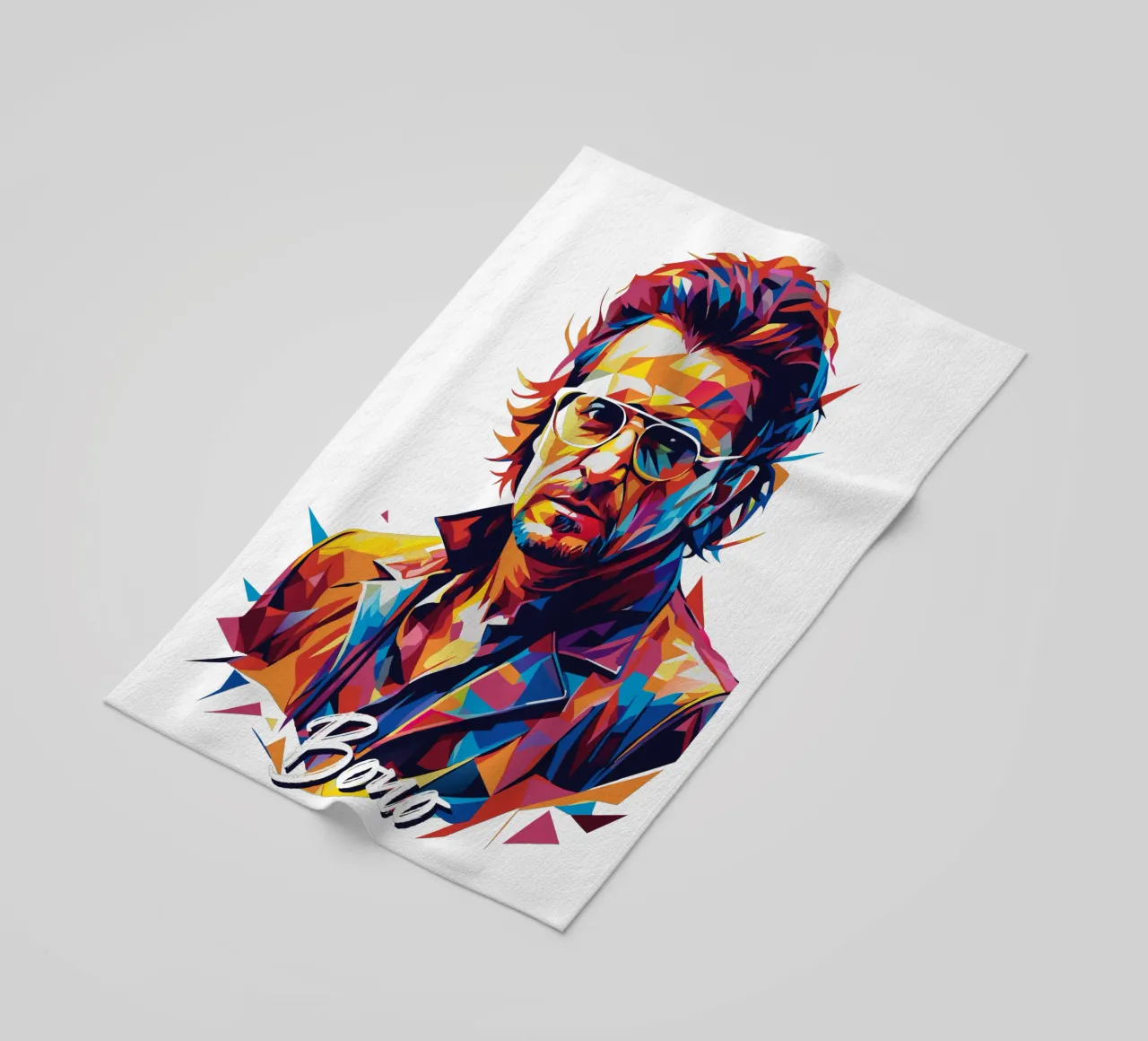 Bono Portrait in WPAP Pop Art toalla de playa de vectorartnesia