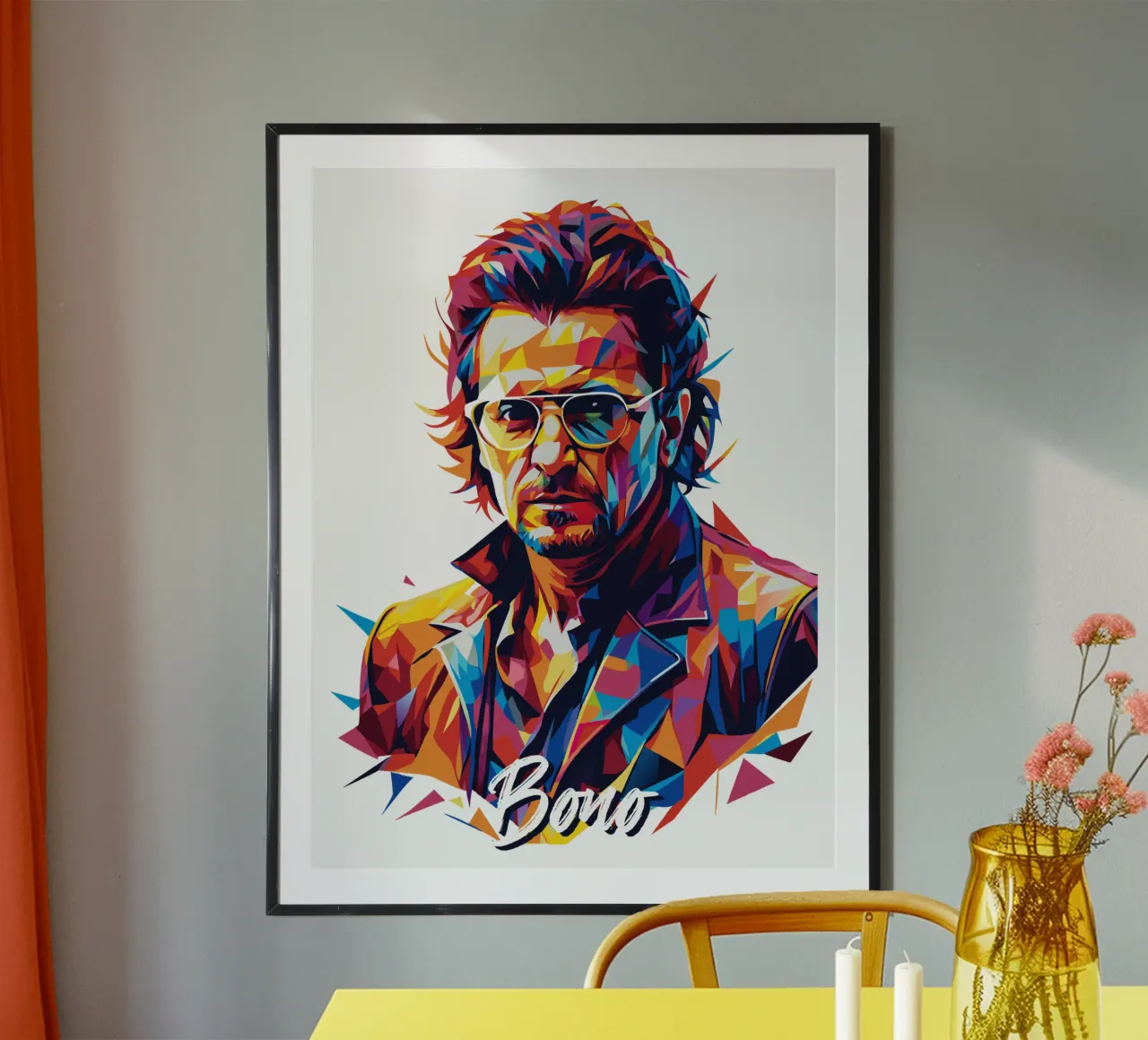 Bono Portrait in WPAP Pop Art carta hahnemühle da vectorartnesia