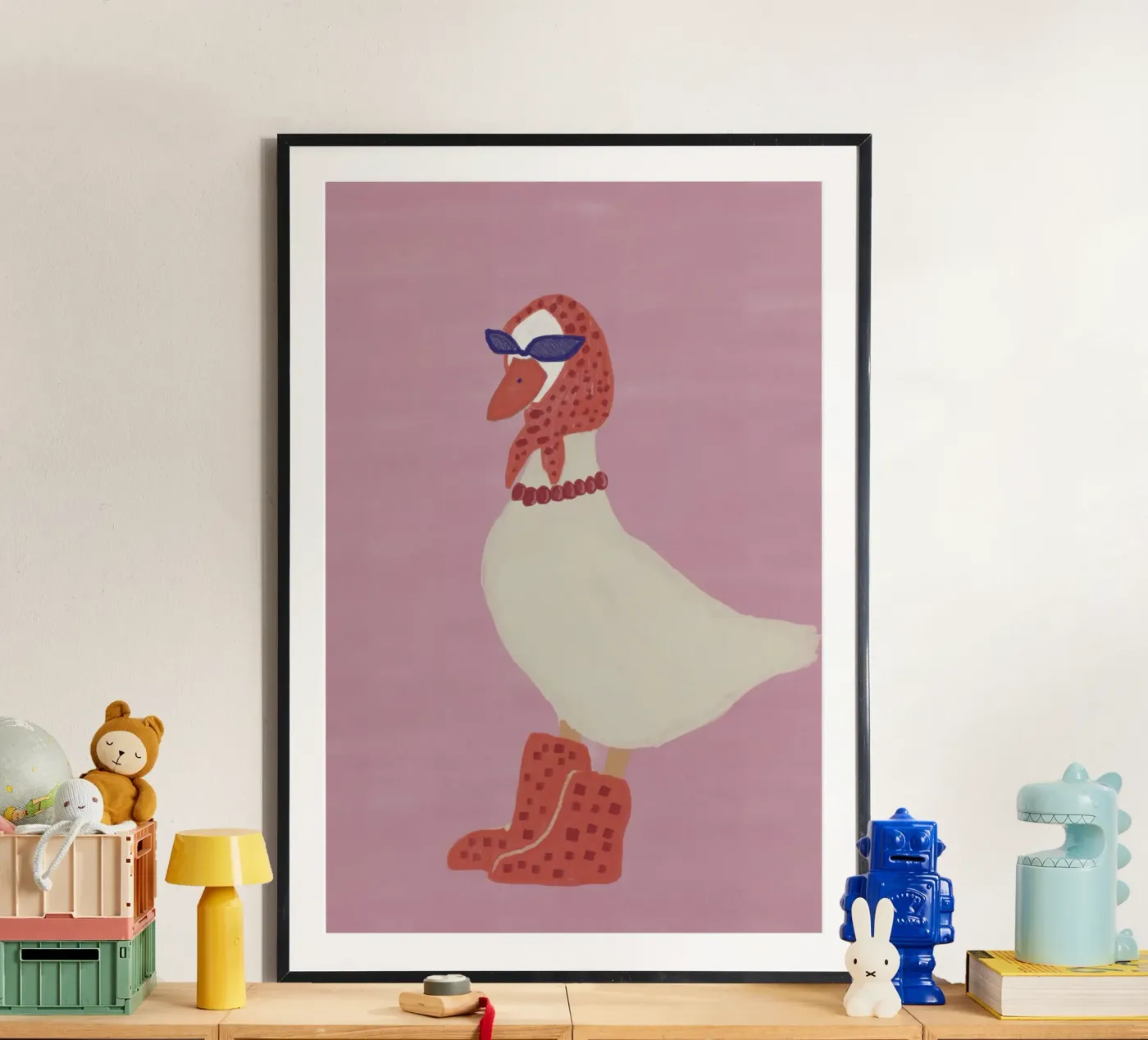 Chic Cool Silly Goose in Sunglasses and Boots poster by theartconcept