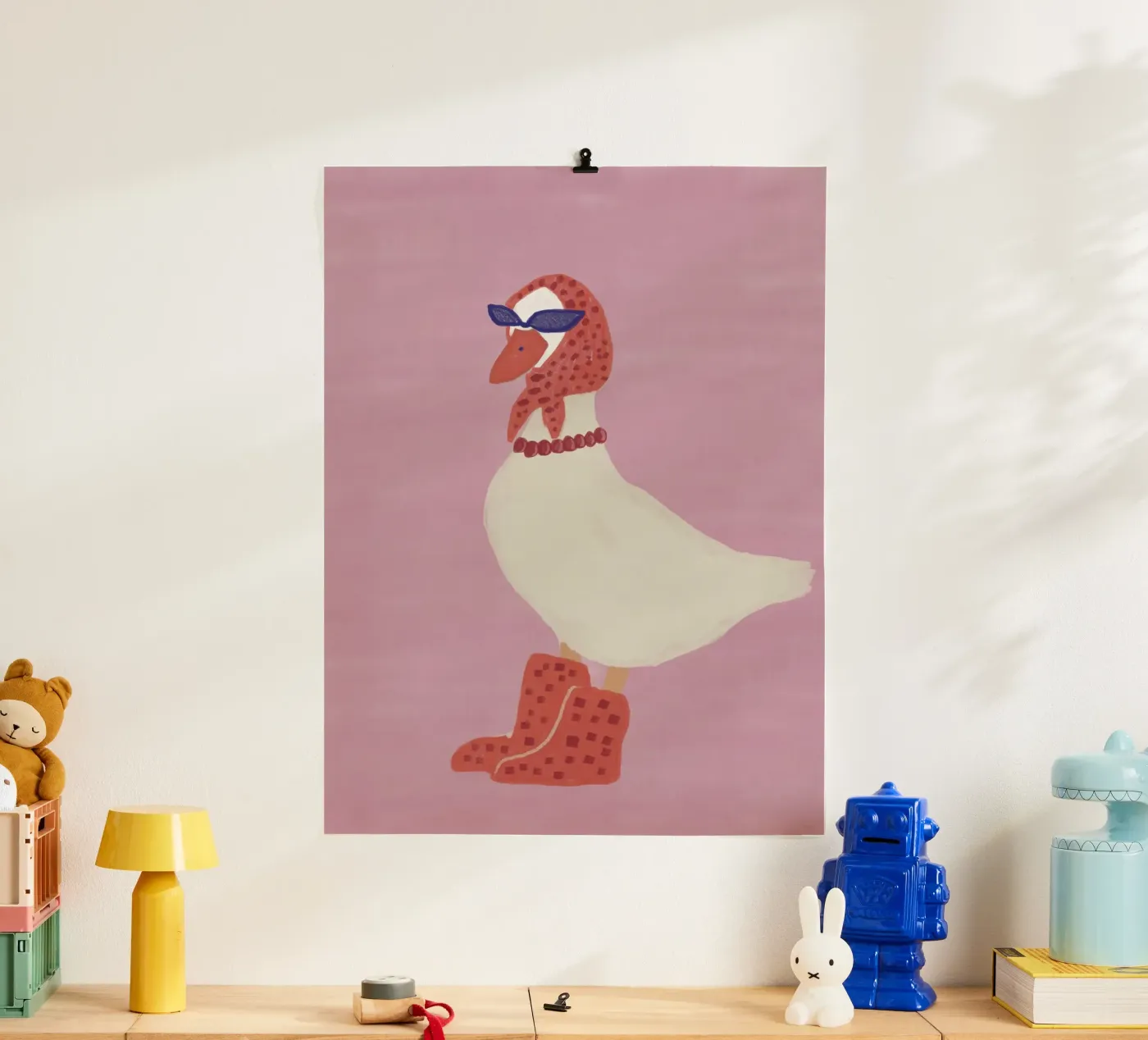 Chic Cool Silly Goose in Sunglasses and Boots poster by theartconcept