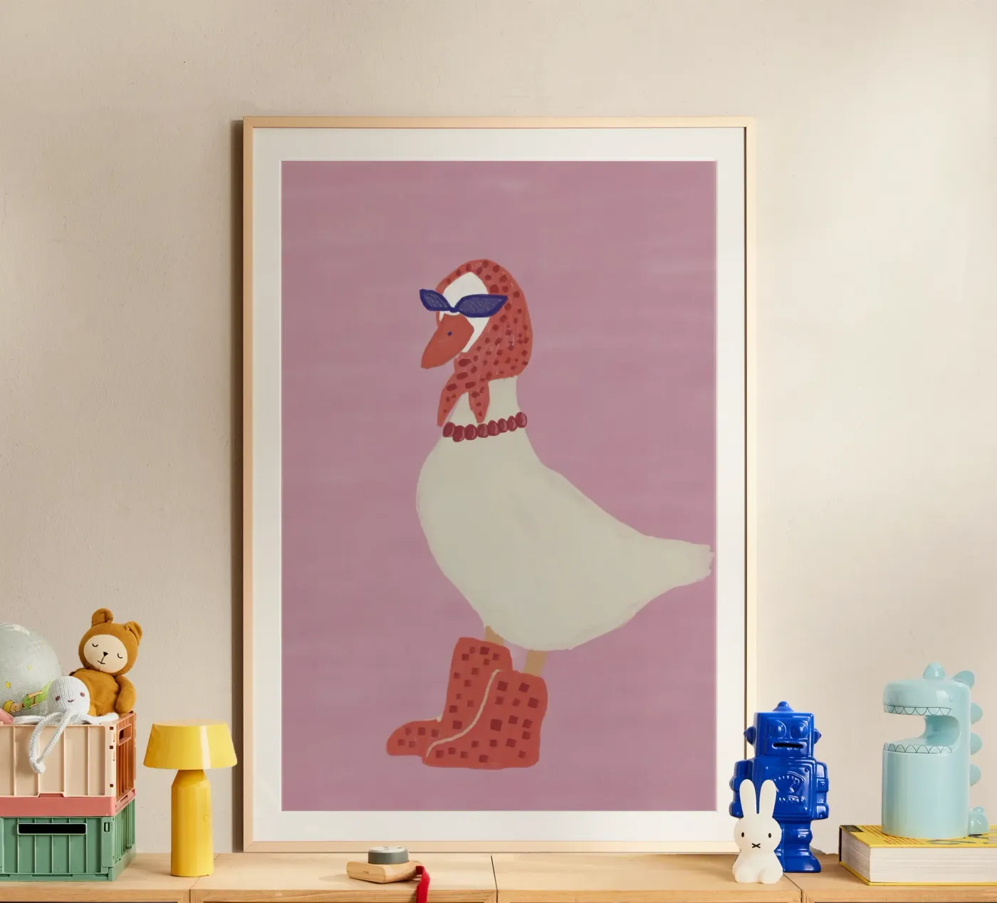 Chic Cool Silly Goose in Sunglasses and Boots poster by theartconcept