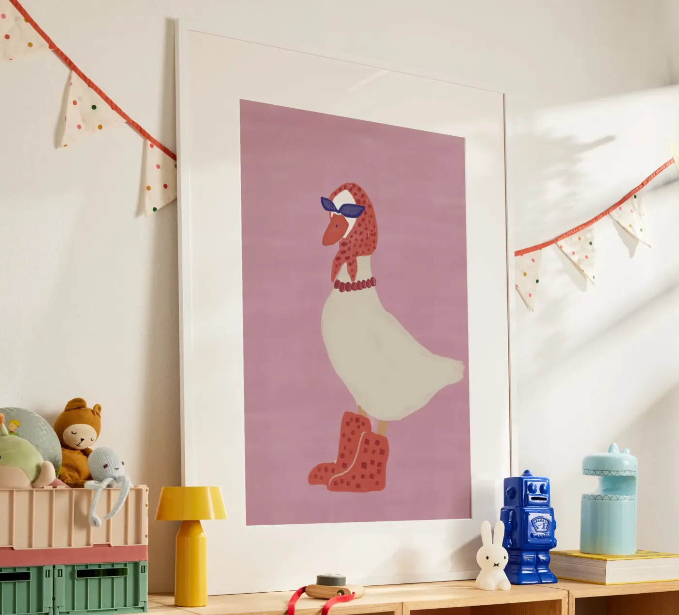 Chic Cool Silly Goose in Sunglasses and Boots poster by theartconcept