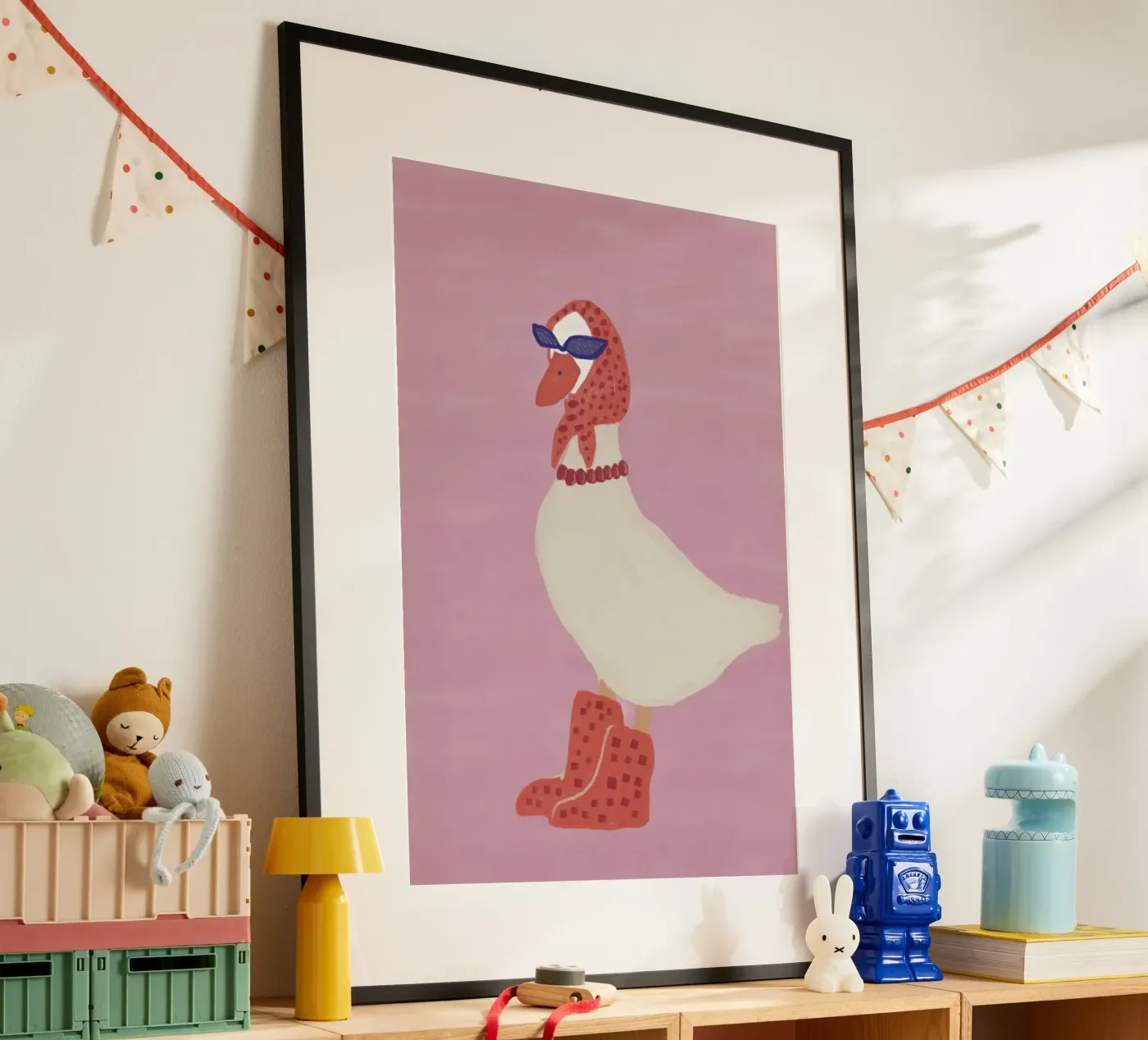 Chic Cool Silly Goose in Sunglasses and Boots poster by theartconcept