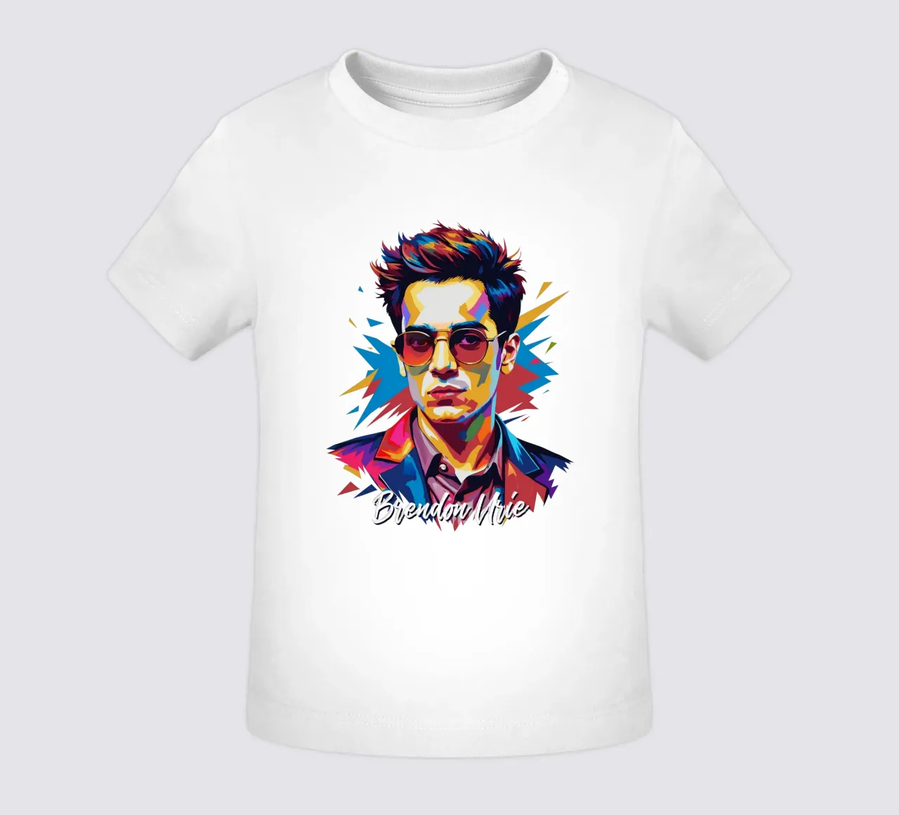 Brendon Urie Portrait in WPAP Pop Art maglietta neonato da vectorartnesia