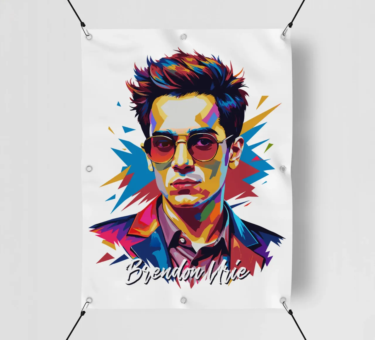 Brendon Urie Portrait in WPAP Pop Art telo in pvc da vectorartnesia
