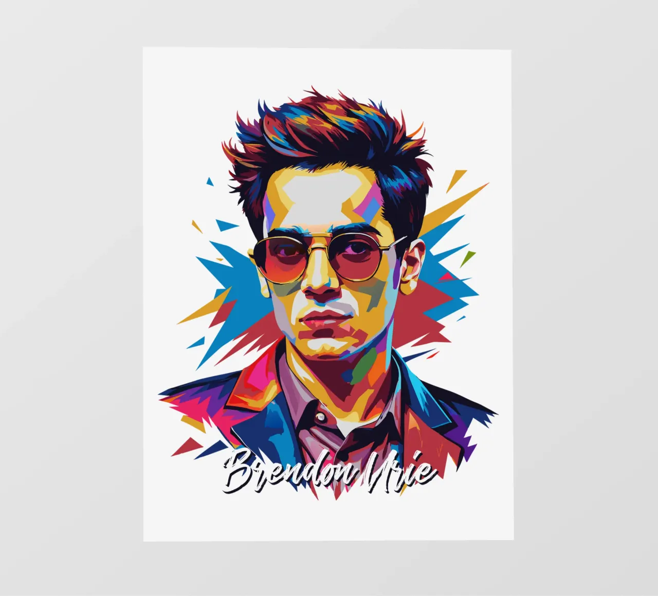 Brendon Urie Portrait in WPAP Pop Art telo in pvc da vectorartnesia