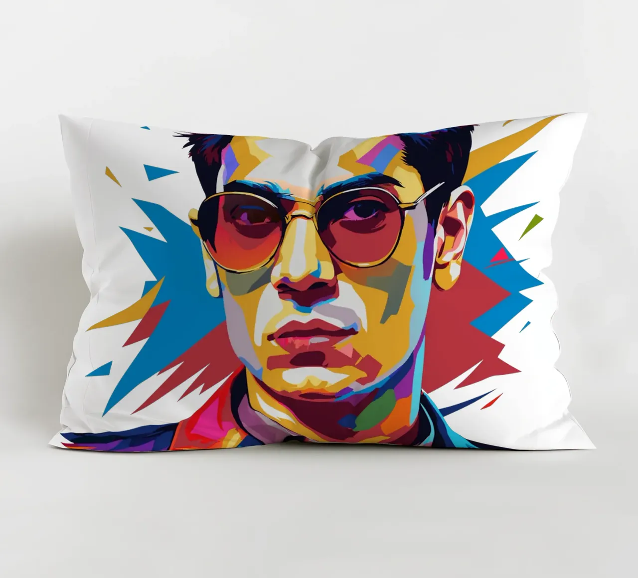 Brendon Urie Portrait in WPAP Pop Art cuscino da vectorartnesia