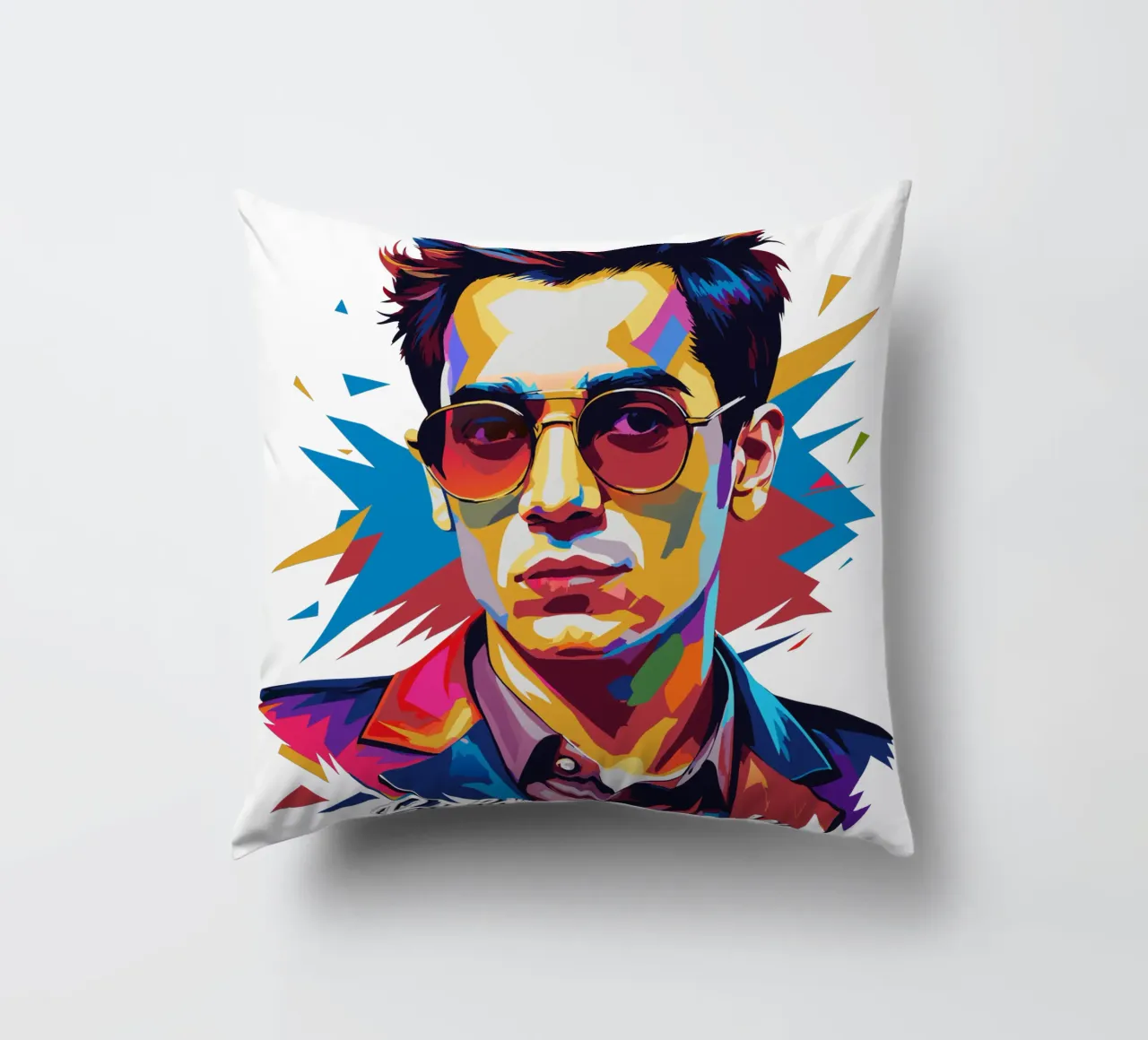 Brendon Urie Portrait in WPAP Pop Art cuscino da vectorartnesia